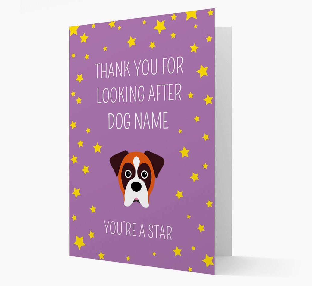 Personalised 'You're A Star' Thank You Card
