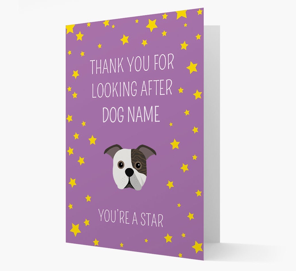Personalised 'You're A Star' Thank You Card