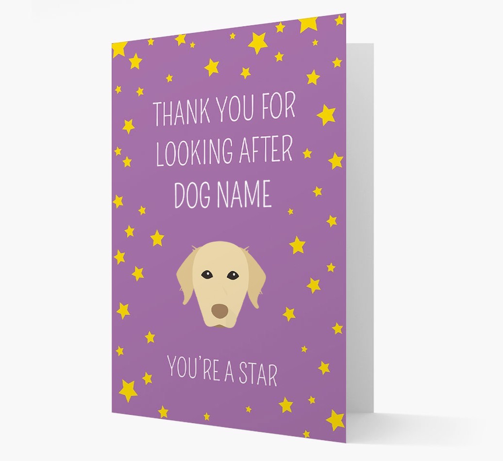 Personalised 'You're A Star' Thank You Card