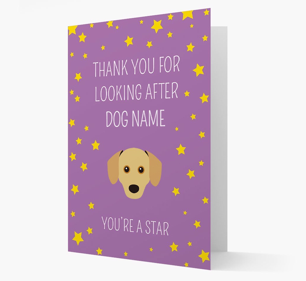 Personalised 'You're A Star' Thank You Card