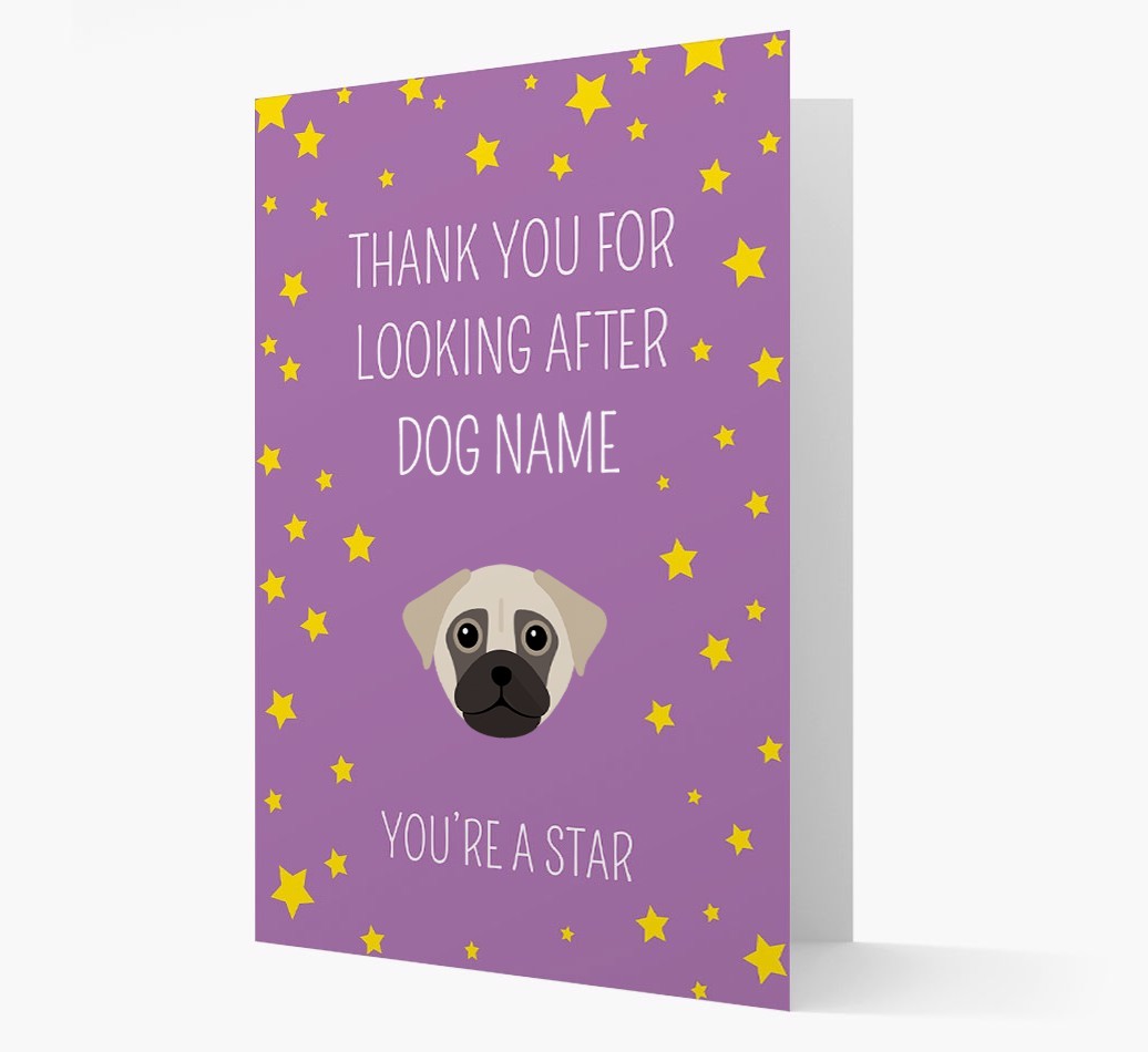 Personalised 'You're A Star' Thank You Card