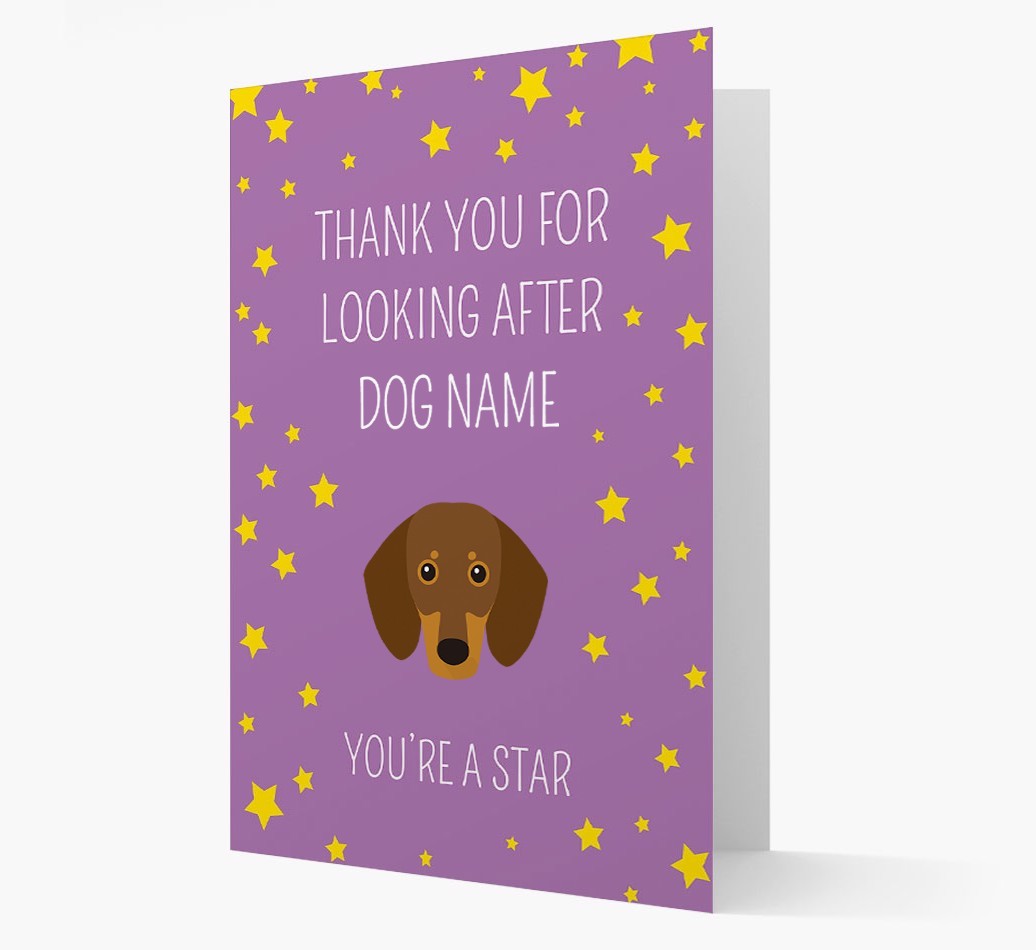 Personalised 'You're A Star' Thank You Card