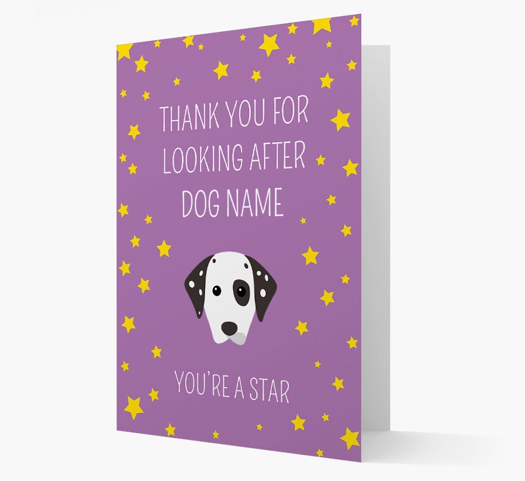 Personalised 'You're A Star' Thank You Card