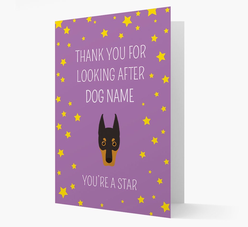 Personalised 'You're A Star' Thank You Card