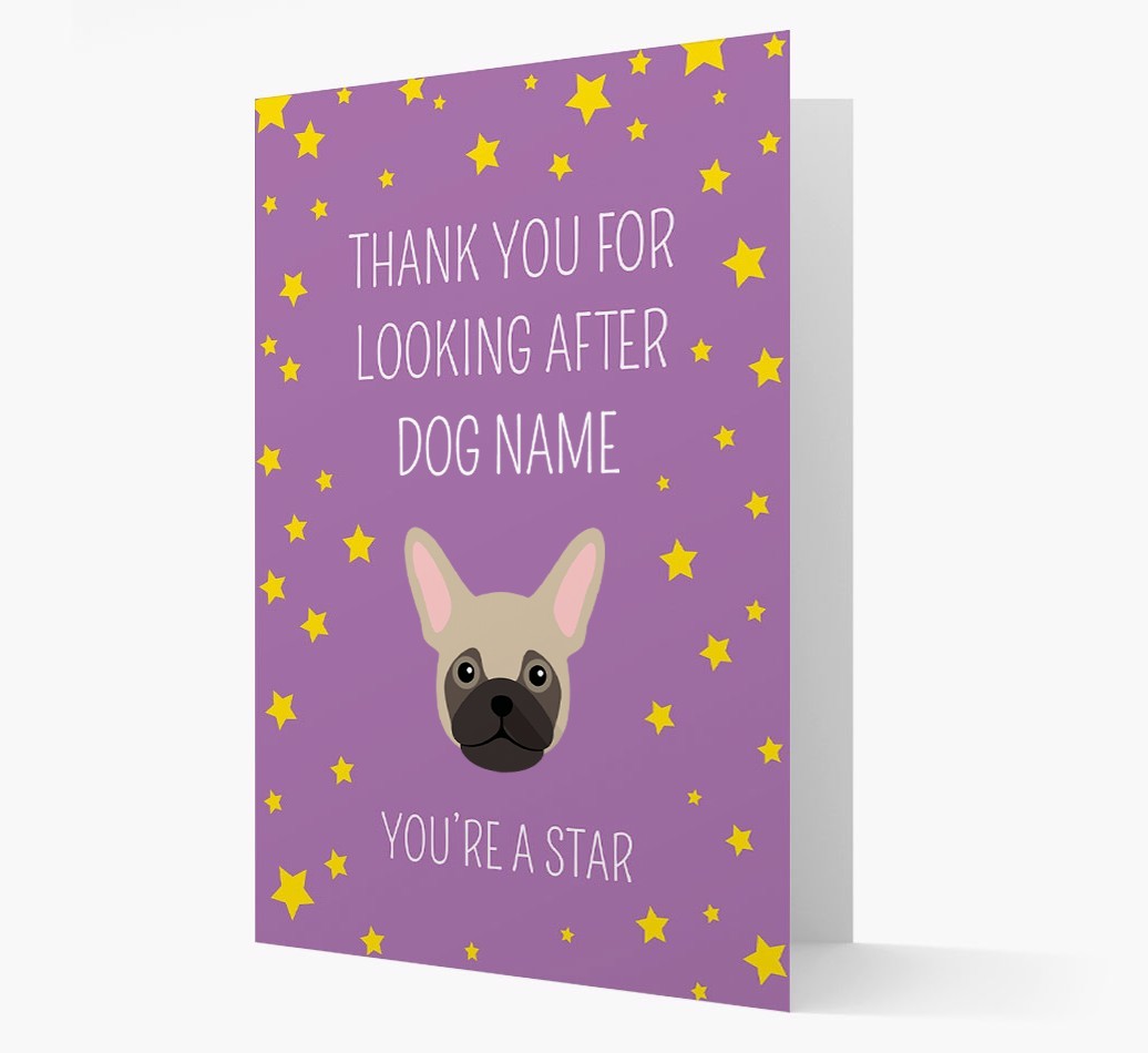 Personalised 'You're A Star' Thank You Card