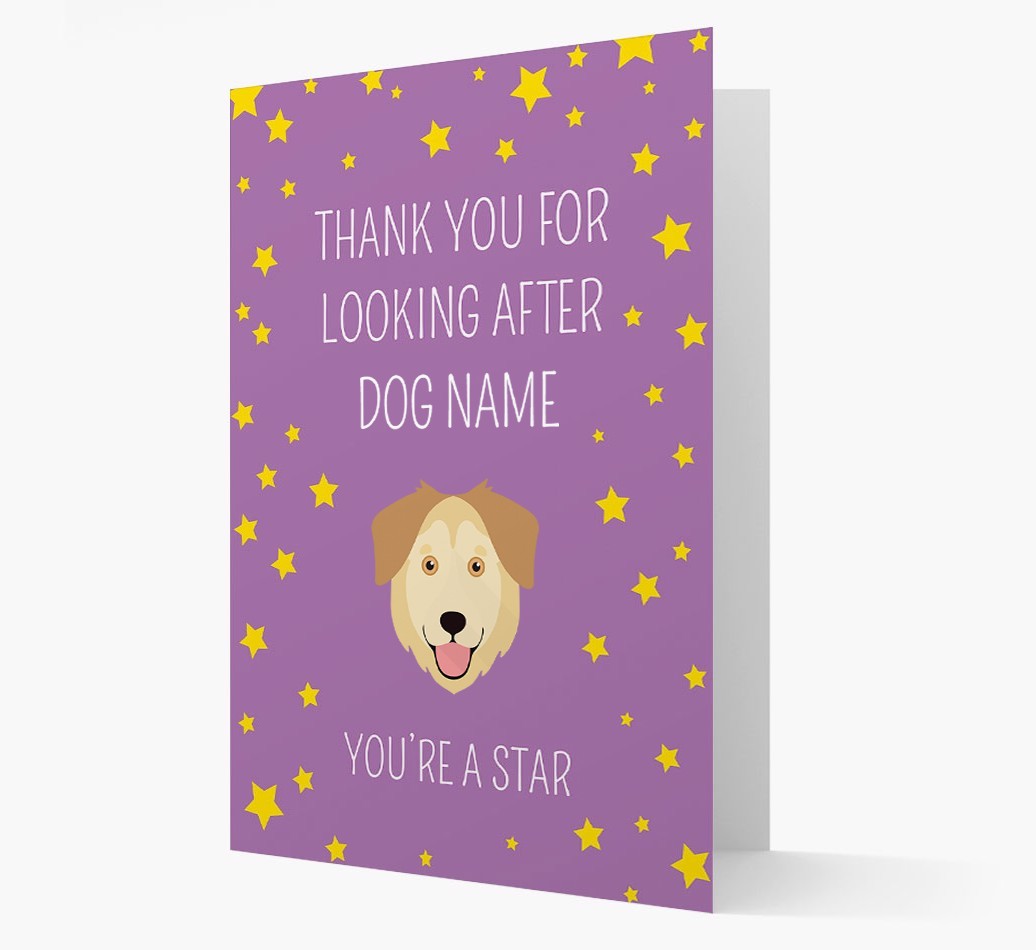 Personalised 'You're A Star' Thank You Card