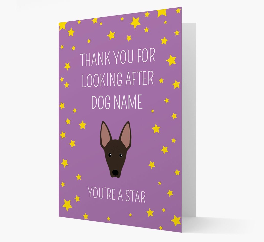 Personalised 'You're A Star' Thank You Card