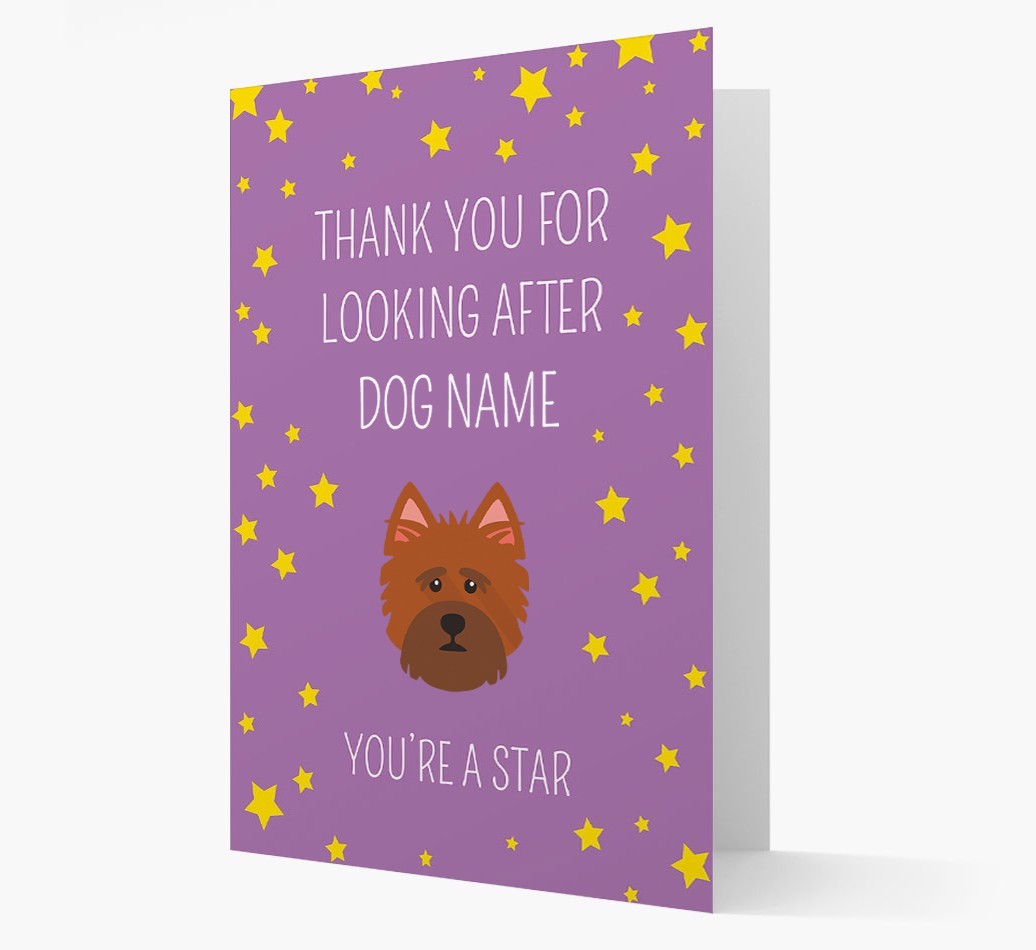 Personalised 'You're A Star' Thank You Card