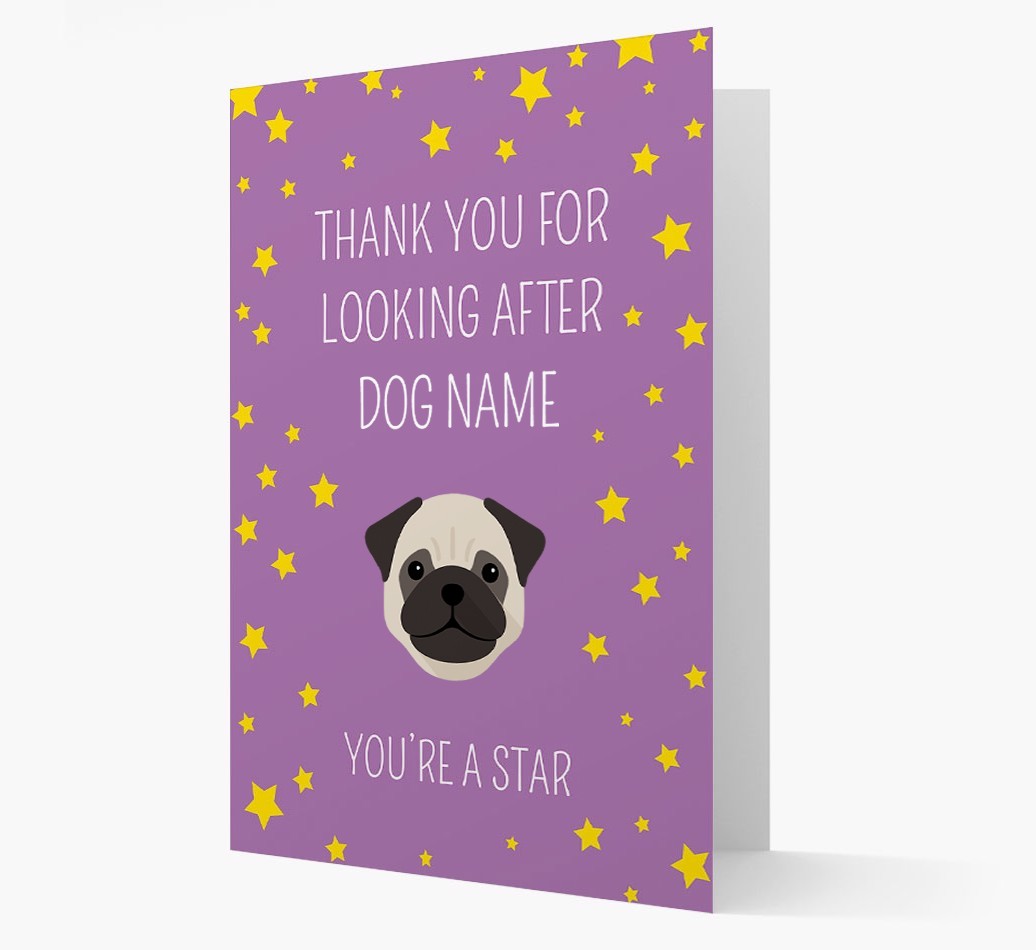 Personalised 'You're A Star' Thank You Card