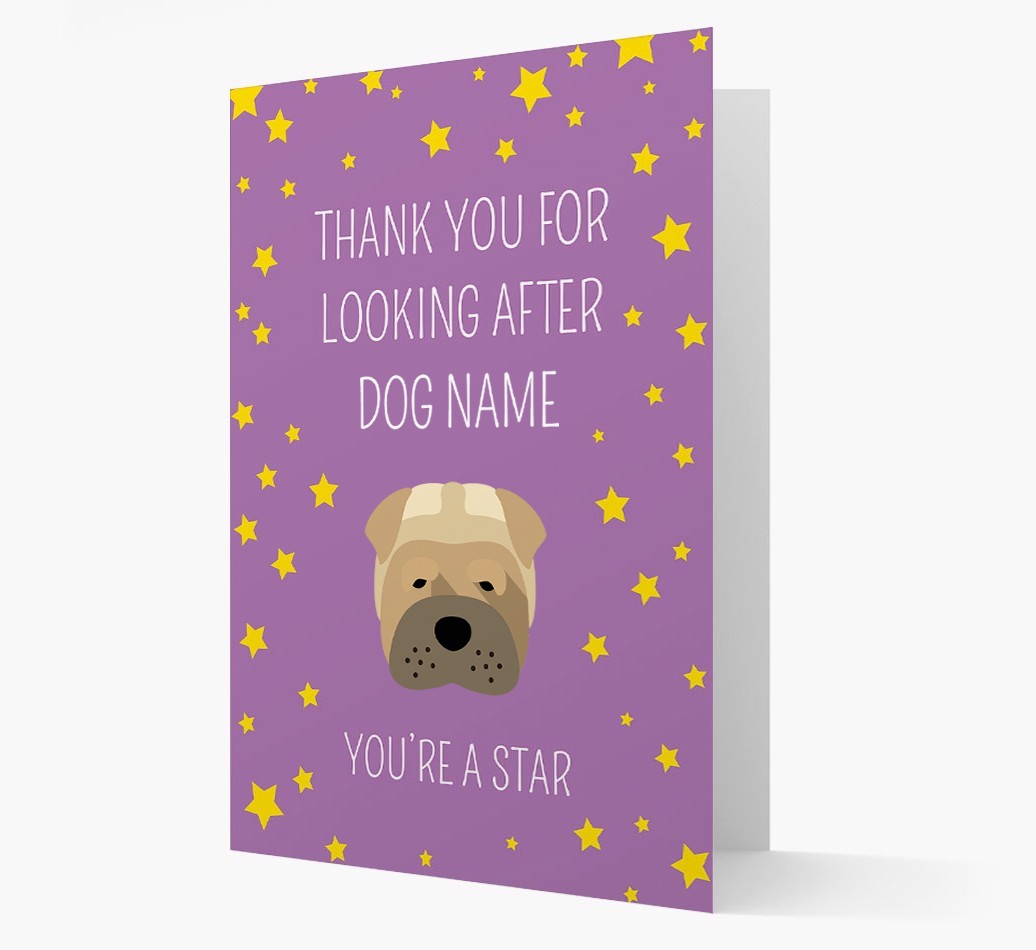 Personalised 'You're A Star' Thank You Card