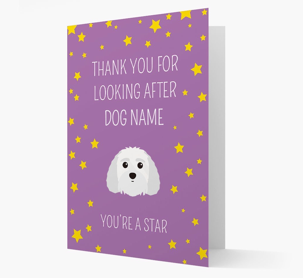 Personalised 'You're A Star' Thank You Card