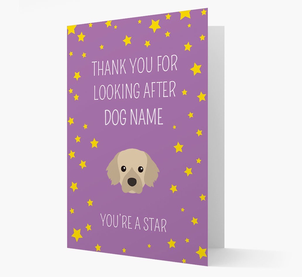 Personalised 'You're A Star' Thank You Card