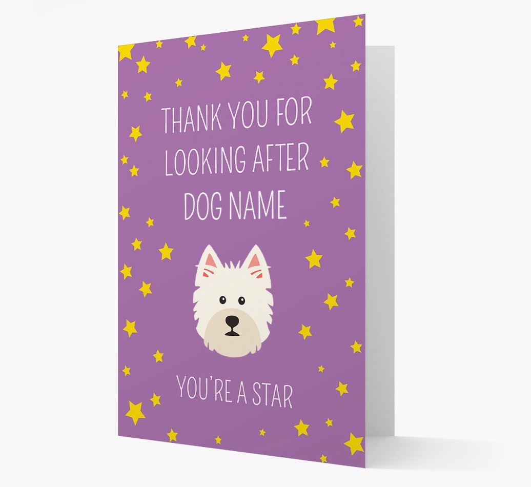 Personalised 'You're A Star' Thank You Card