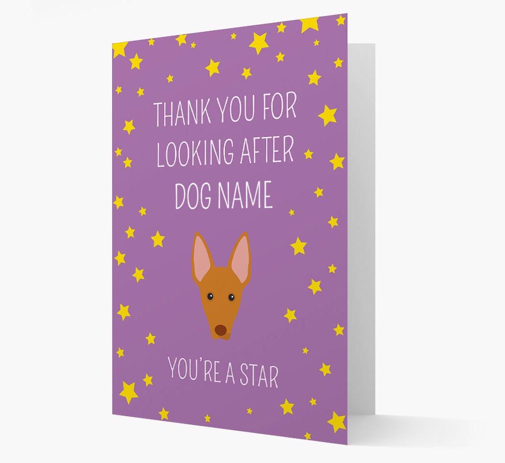 Personalised 'You're A Star' Thank You Card