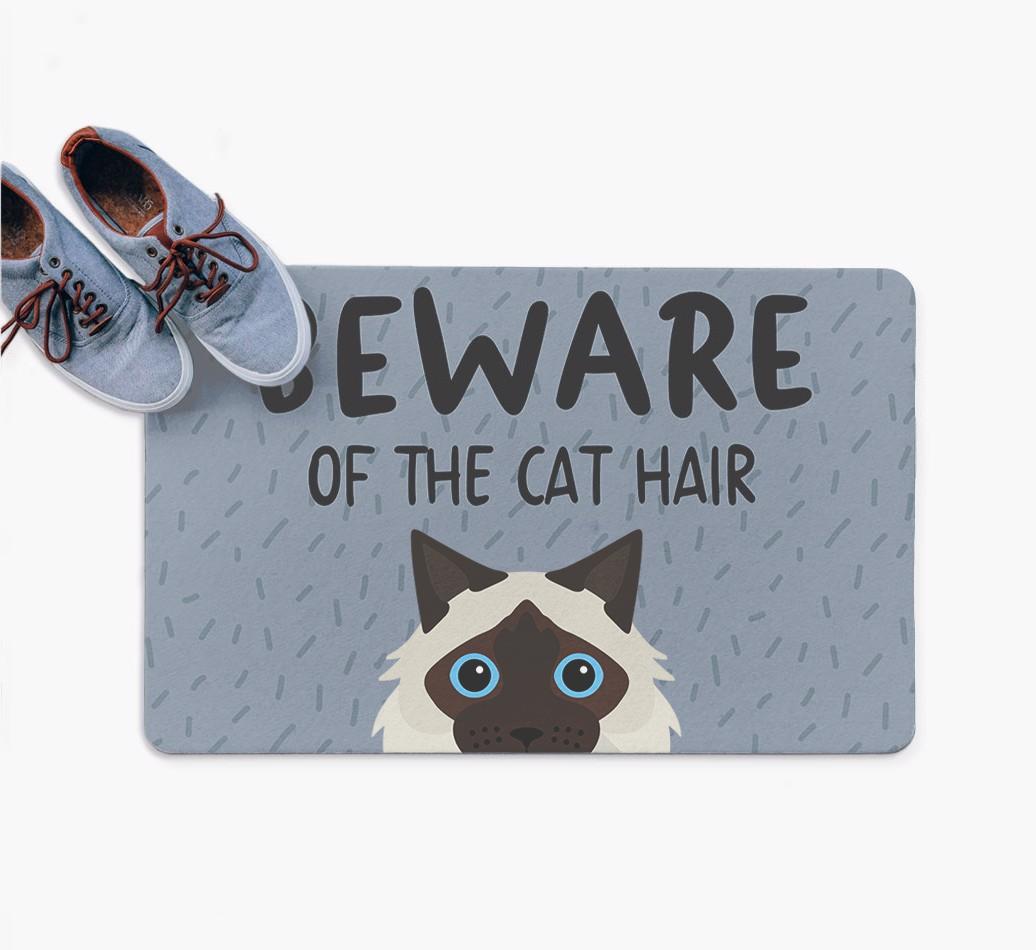 Beware Of The Cat Hair: Personalized {breedFullName} Doormat