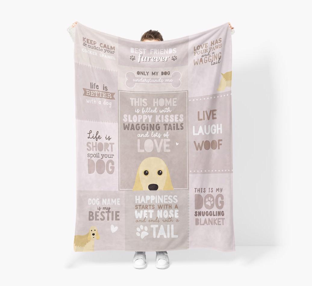 Patchwork Quotes: Personalized {breedFullName} Premium Sherpa Fleece Blanket