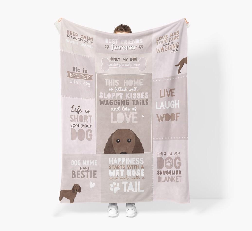 Patchwork Quotes: Personalized {breedFullName} Premium Sherpa Fleece Blanket