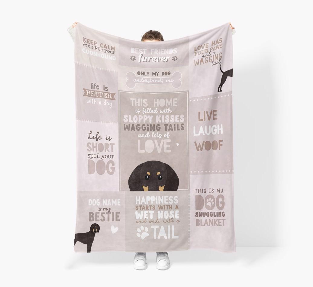 Patchwork Quotes: Personalized {breedFullName} Premium Sherpa Fleece Blanket