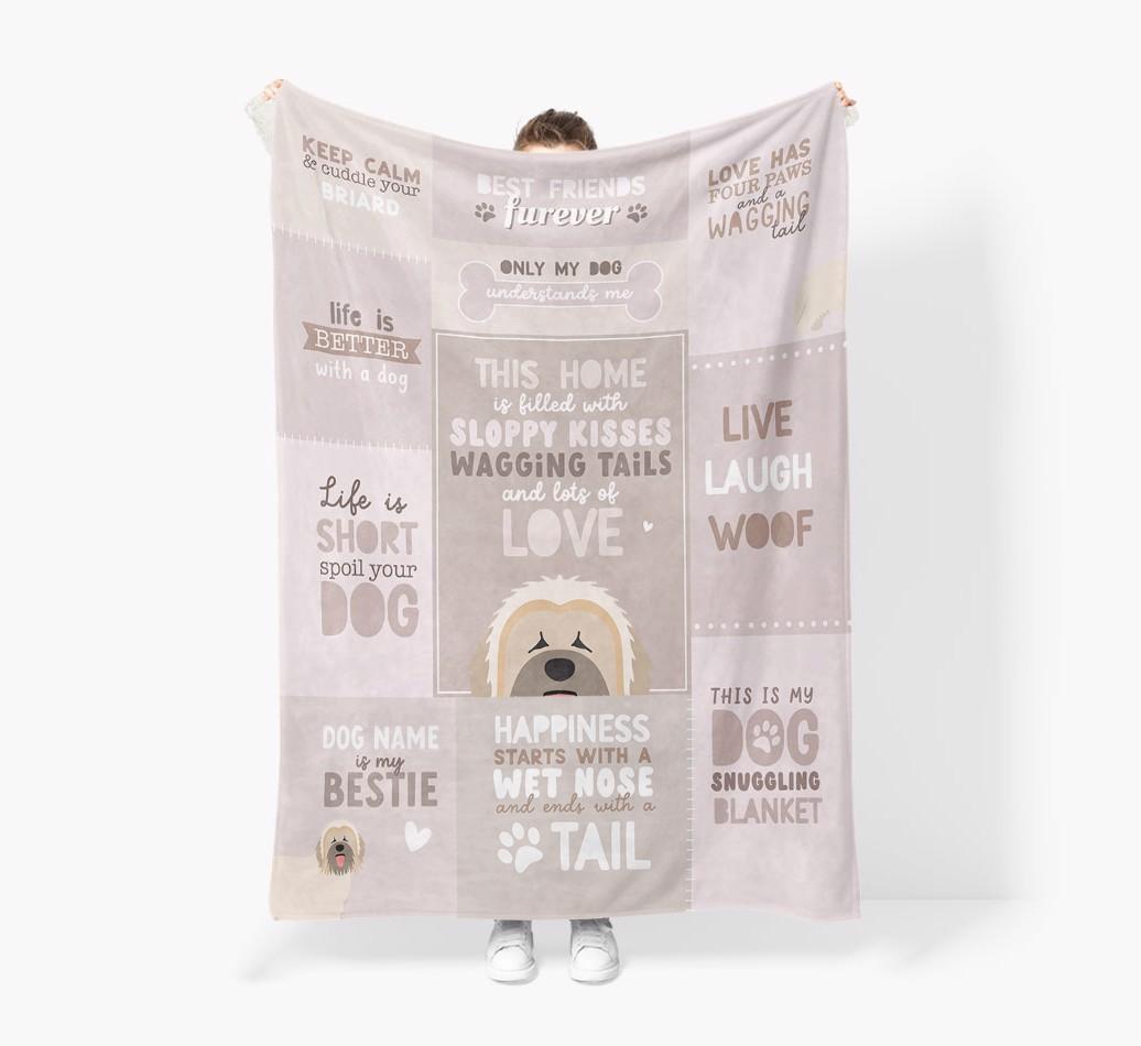 Patchwork Quotes: Personalized {breedFullName} Premium Sherpa Fleece Blanket