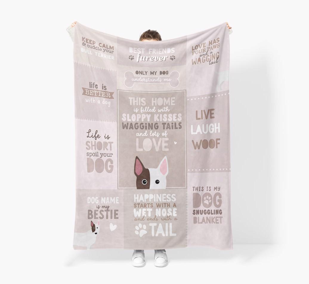Patchwork Quotes: Personalized {breedFullName} Premium Sherpa Fleece Blanket