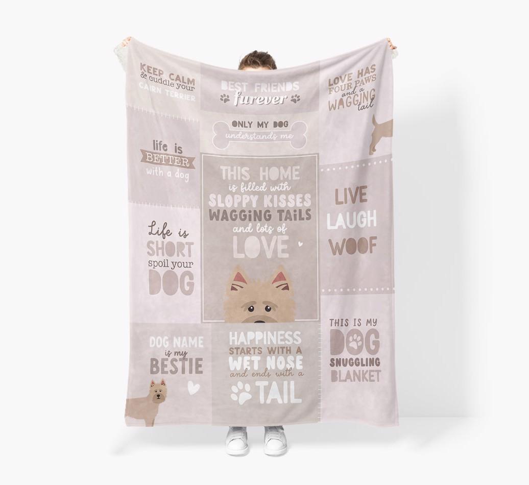 Patchwork Quotes: Personalized {breedFullName} Premium Sherpa Fleece Blanket