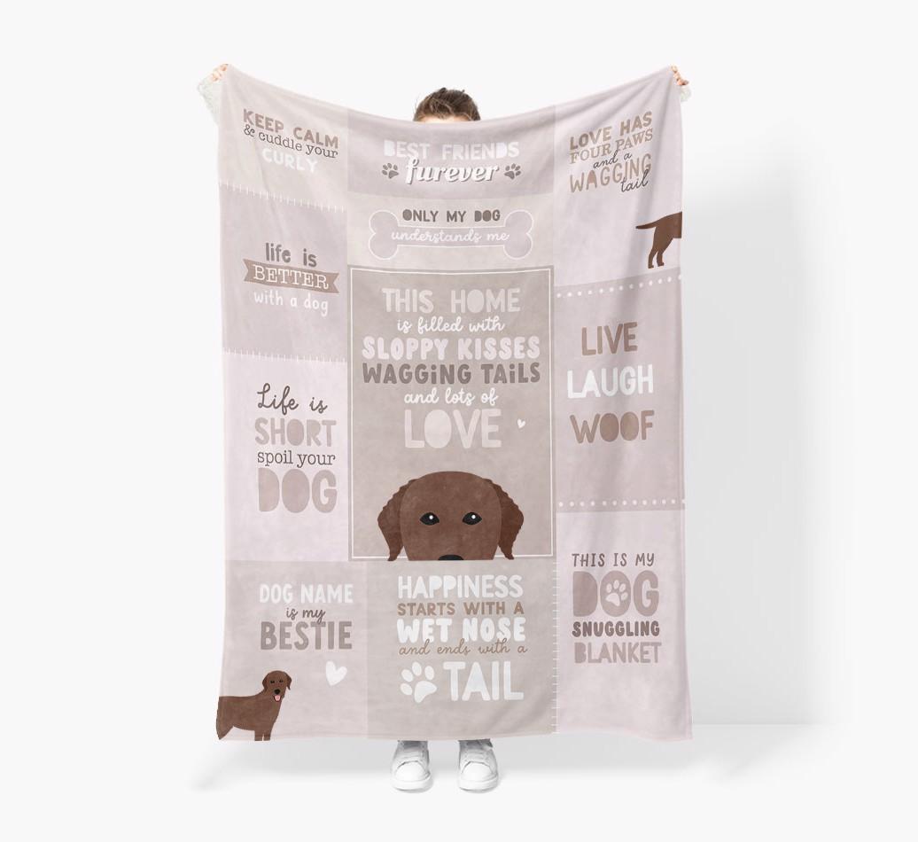 Patchwork Quotes: Personalized {breedFullName} Premium Sherpa Fleece Blanket
