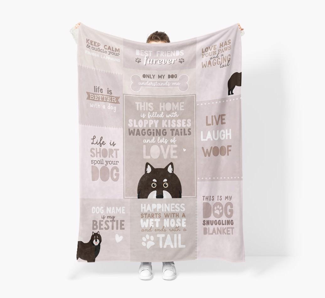 Patchwork Quotes: Personalized {breedFullName} Premium Sherpa Fleece Blanket