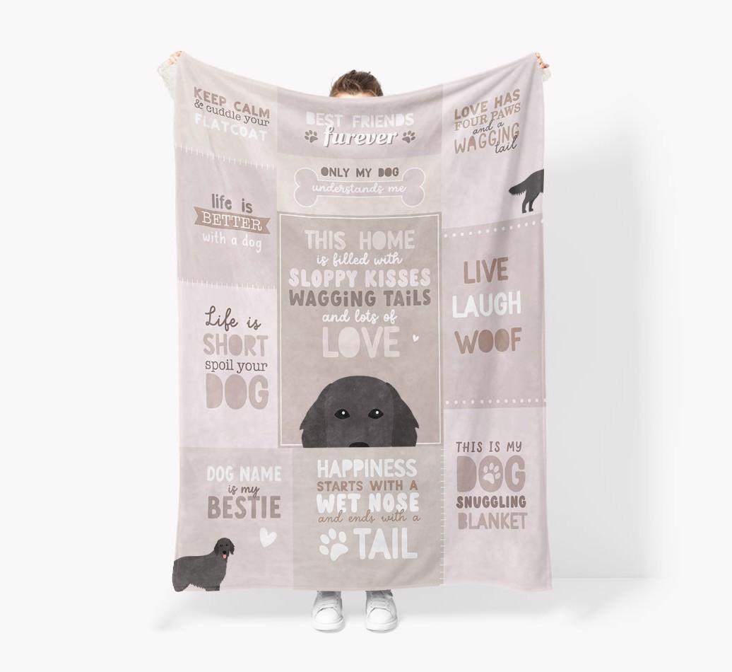 Patchwork Quotes: Personalized {breedFullName} Premium Sherpa Fleece Blanket