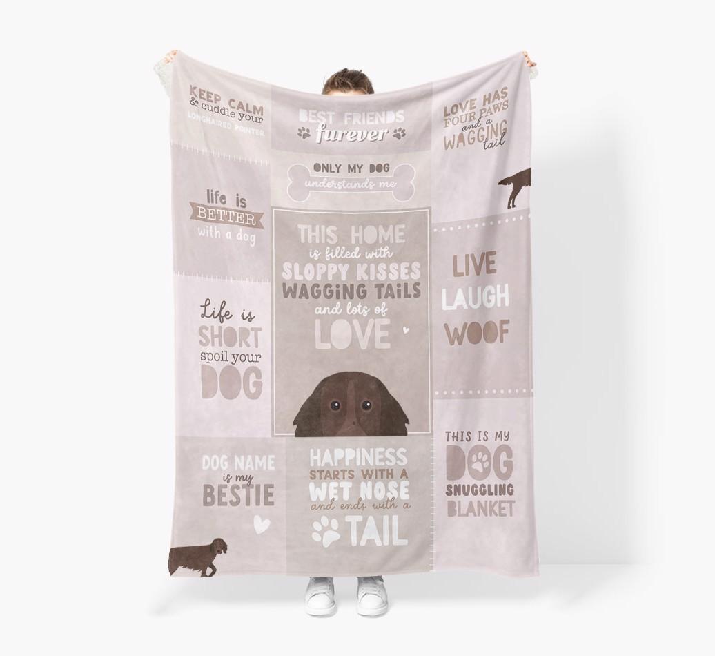 Patchwork Quotes: Personalized {breedFullName} Premium Sherpa Fleece Blanket