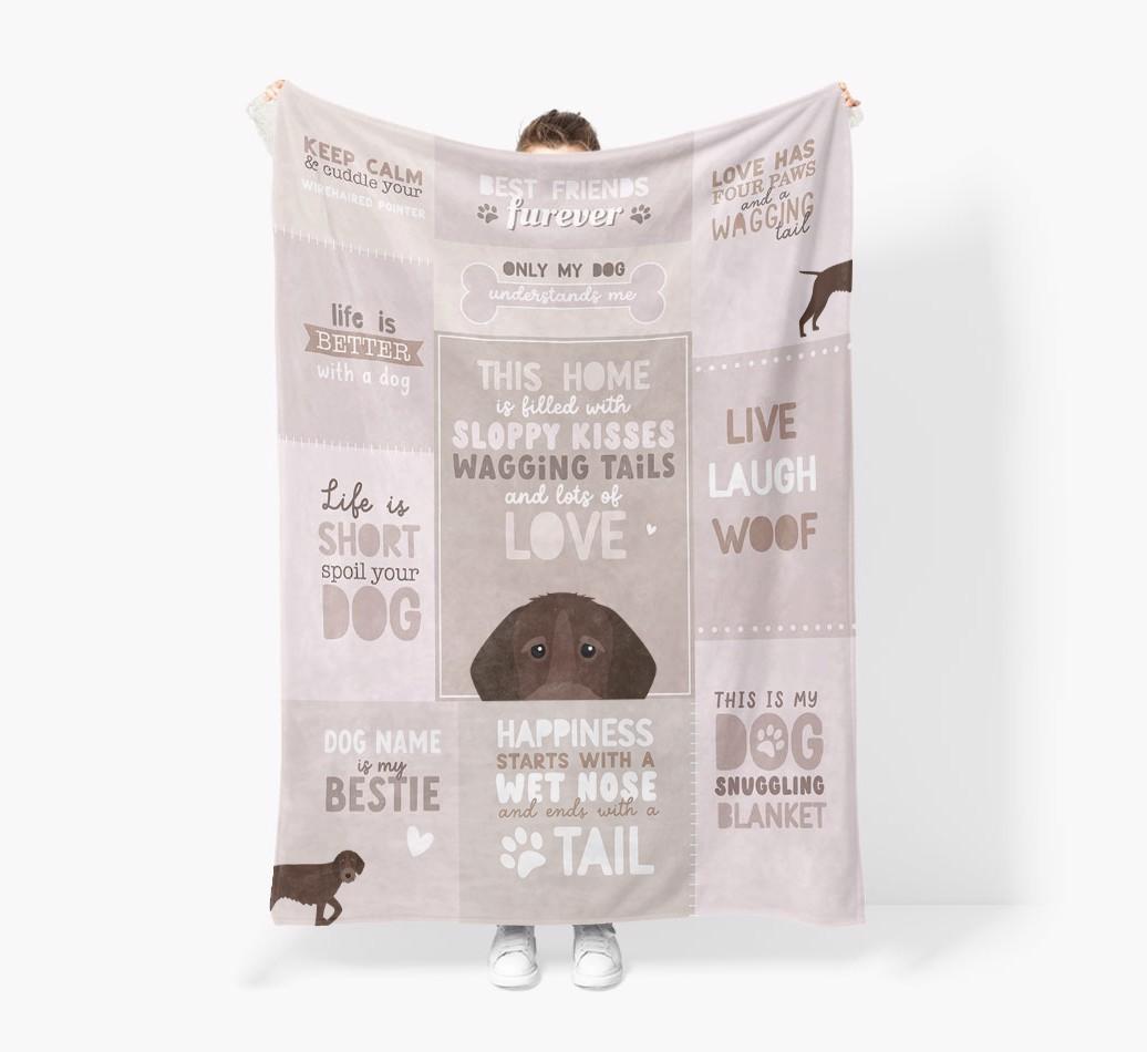 Patchwork Quotes: Personalized {breedFullName} Premium Sherpa Fleece Blanket