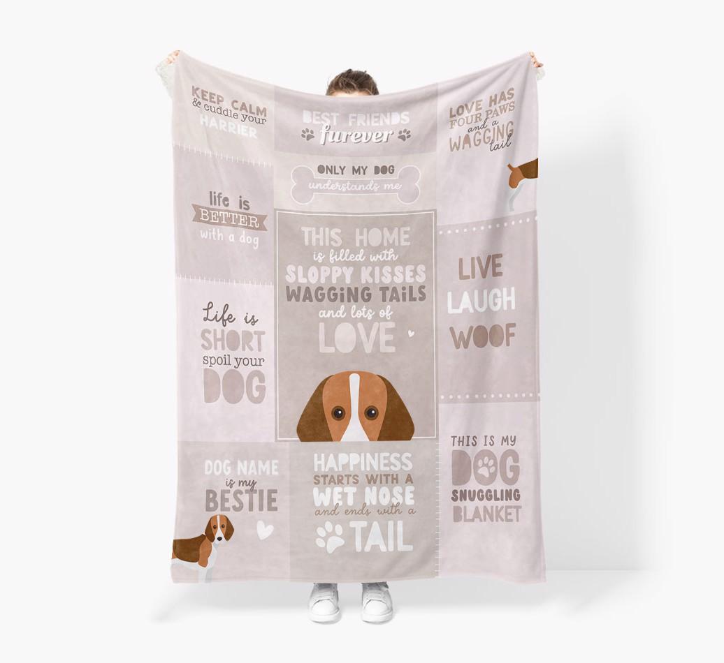 Patchwork Quotes: Personalized {breedFullName} Premium Sherpa Fleece Blanket