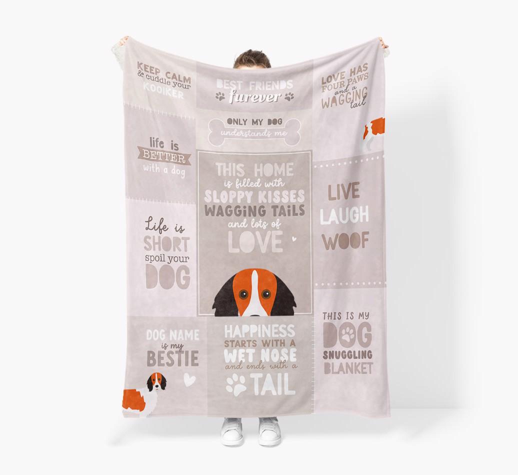 Patchwork Quotes: Personalized {breedFullName} Premium Sherpa Fleece Blanket
