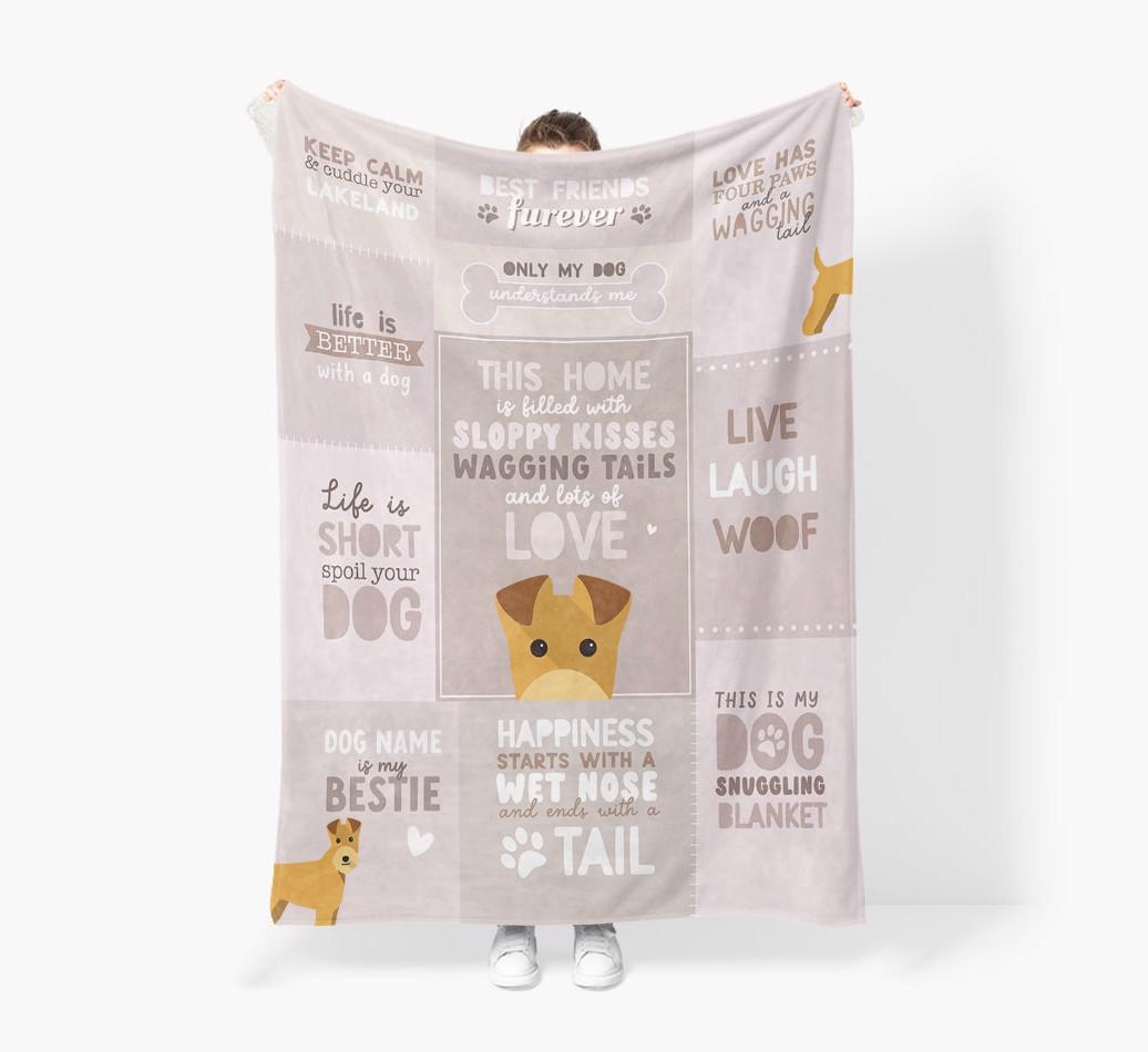 Patchwork Quotes: Personalized {breedFullName} Premium Sherpa Fleece Blanket