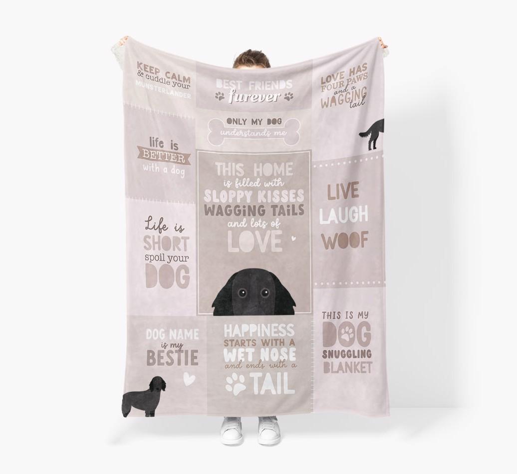 Patchwork Quotes: Personalized {breedFullName} Premium Sherpa Fleece Blanket