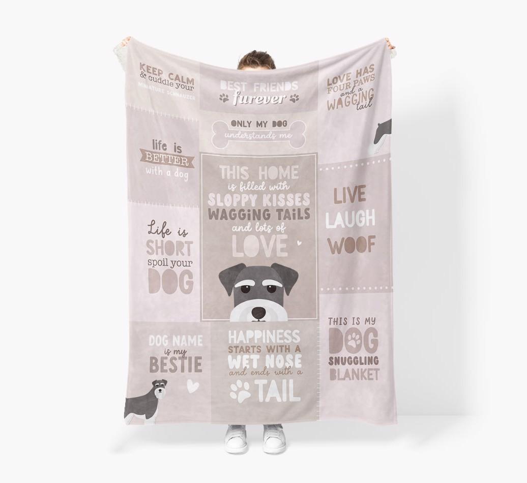 Patchwork Quotes: Personalized {breedFullName} Premium Sherpa Fleece Blanket