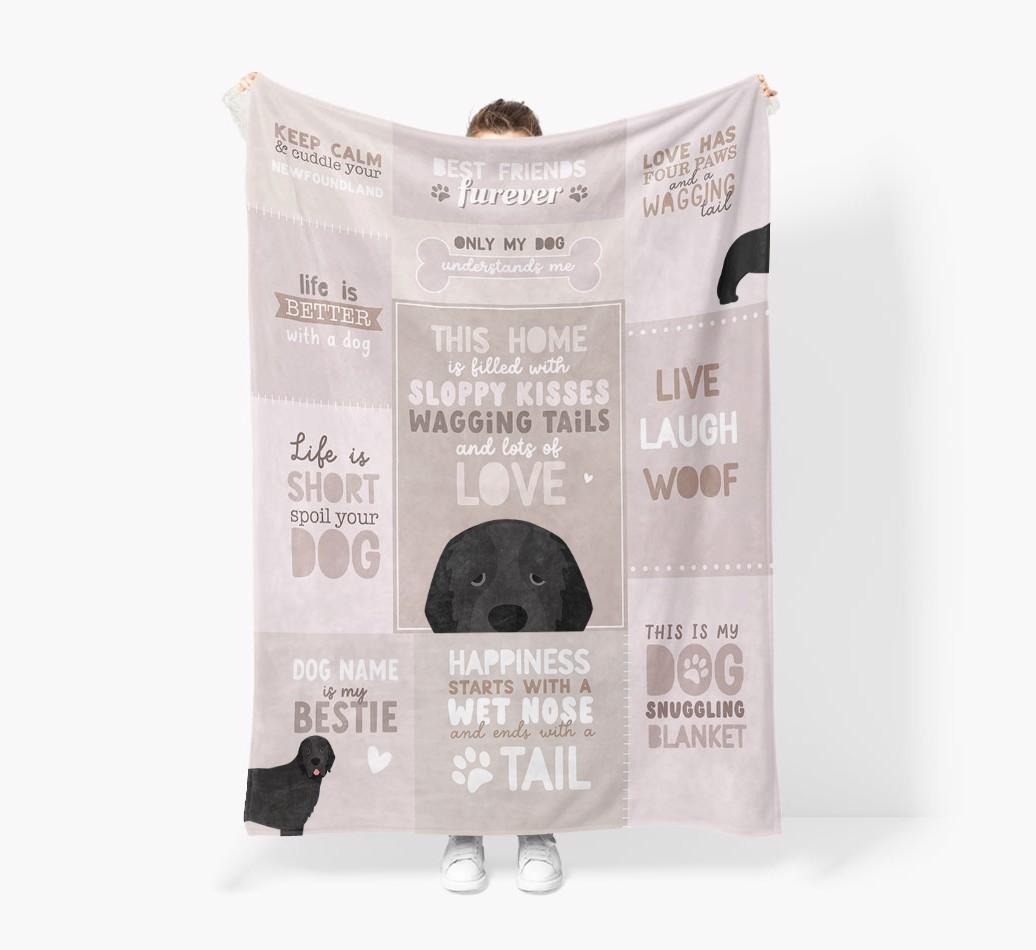 Patchwork Quotes: Personalized {breedFullName} Premium Sherpa Fleece Blanket