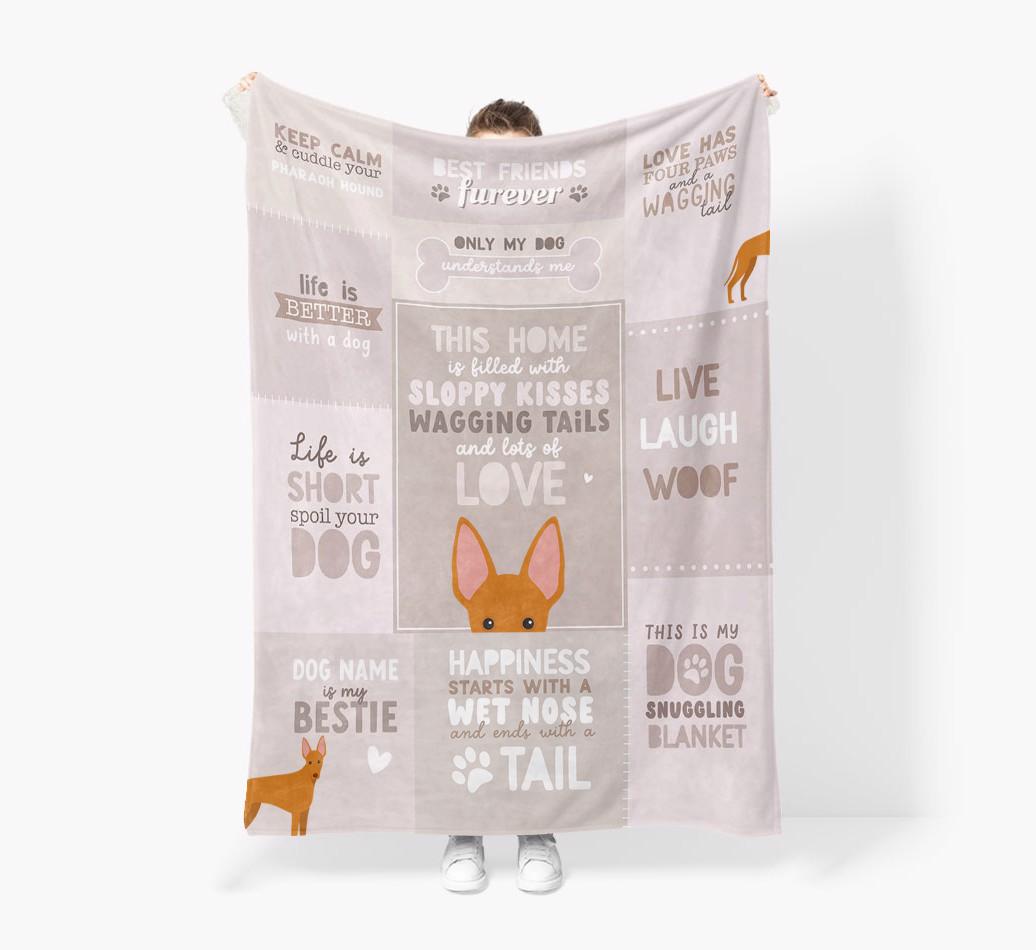 Patchwork Quotes: Personalised {breedFullName} Premium Sherpa Fleece Blanket