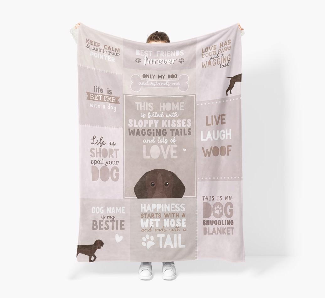 Patchwork Quotes: Personalized {breedFullName} Premium Sherpa Fleece Blanket