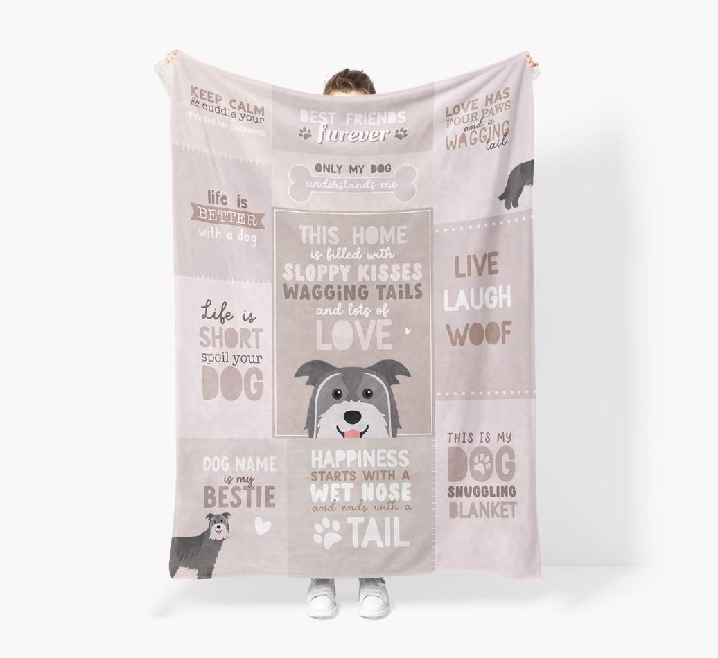 Patchwork Quotes: Personalized {breedFullName} Premium Sherpa Fleece Blanket