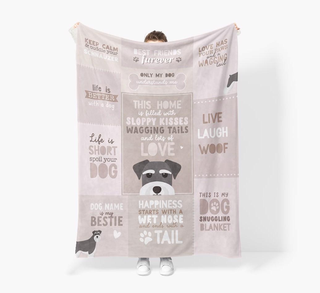 Patchwork Quotes: Personalized {breedFullName} Premium Sherpa Fleece Blanket