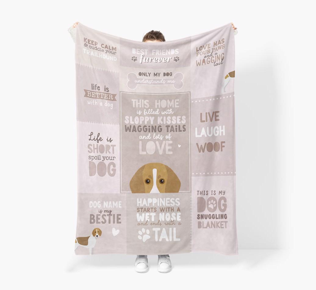 Patchwork Quotes: Personalized {breedFullName} Premium Sherpa Fleece Blanket