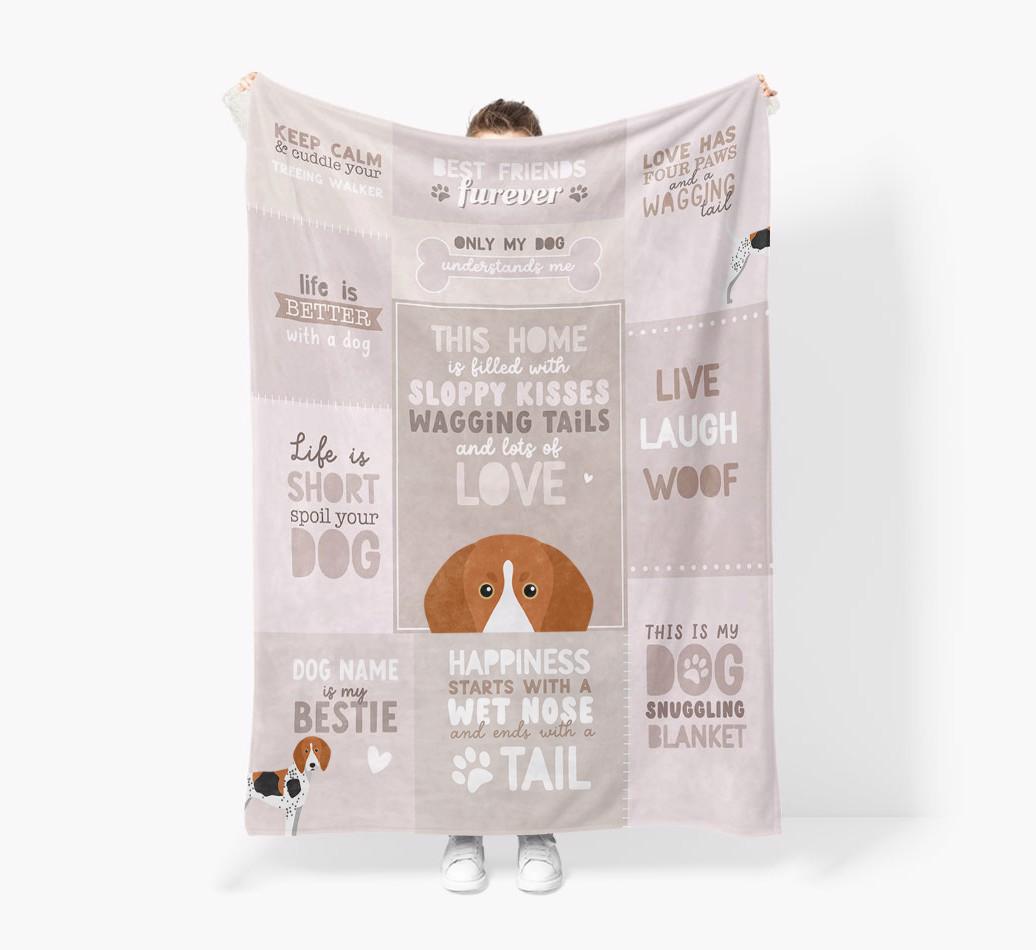 Patchwork Quotes: Personalized {breedFullName} Premium Sherpa Fleece Blanket