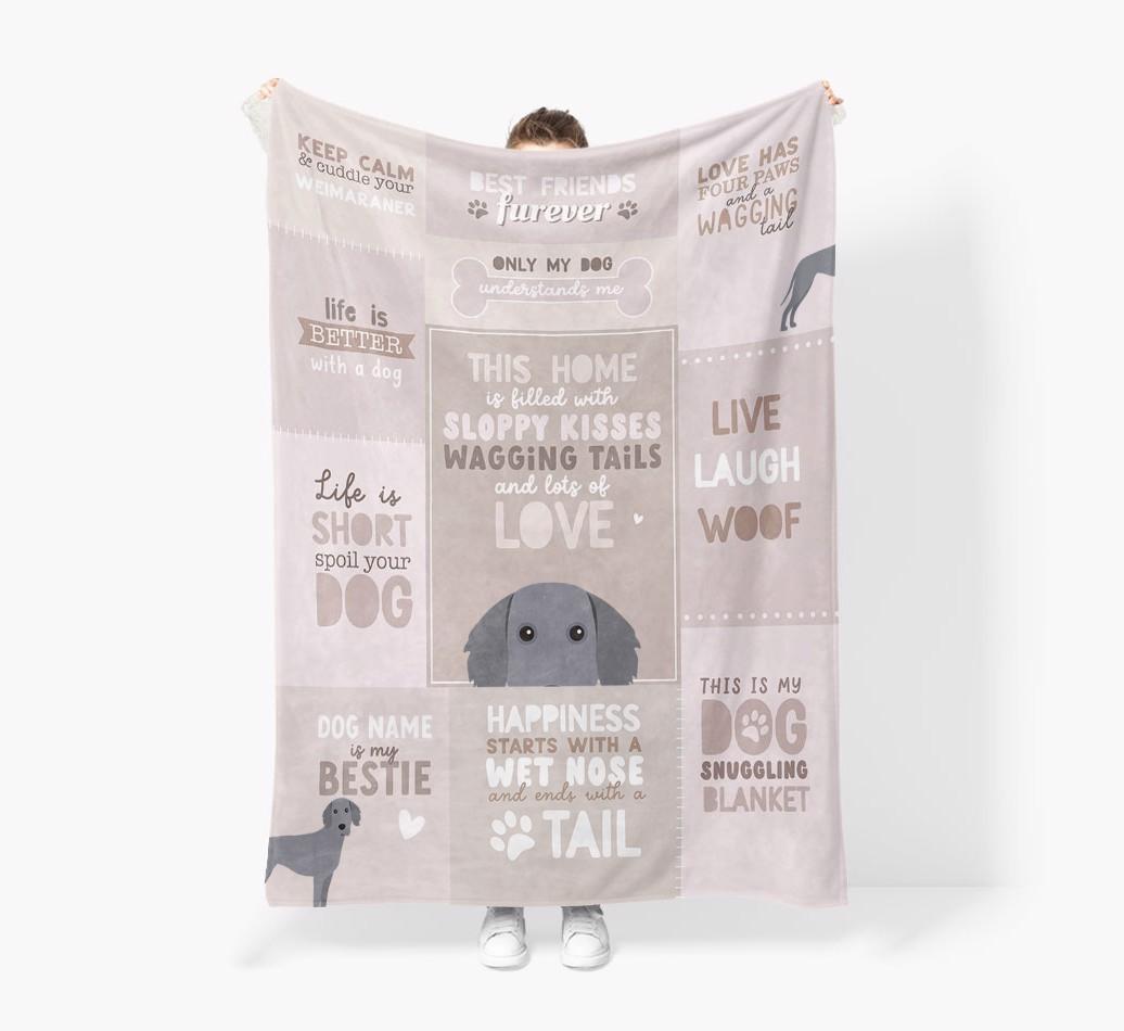 Patchwork Quotes: Personalized {breedFullName} Premium Sherpa Fleece Blanket