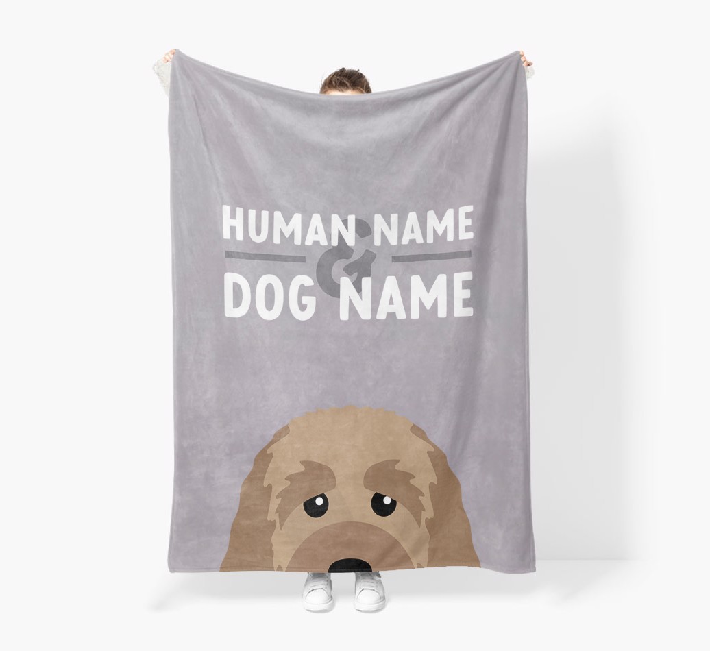 Human & Dog Name: Personalised {breedFullName} Premium Sherpa Fleece Blanket