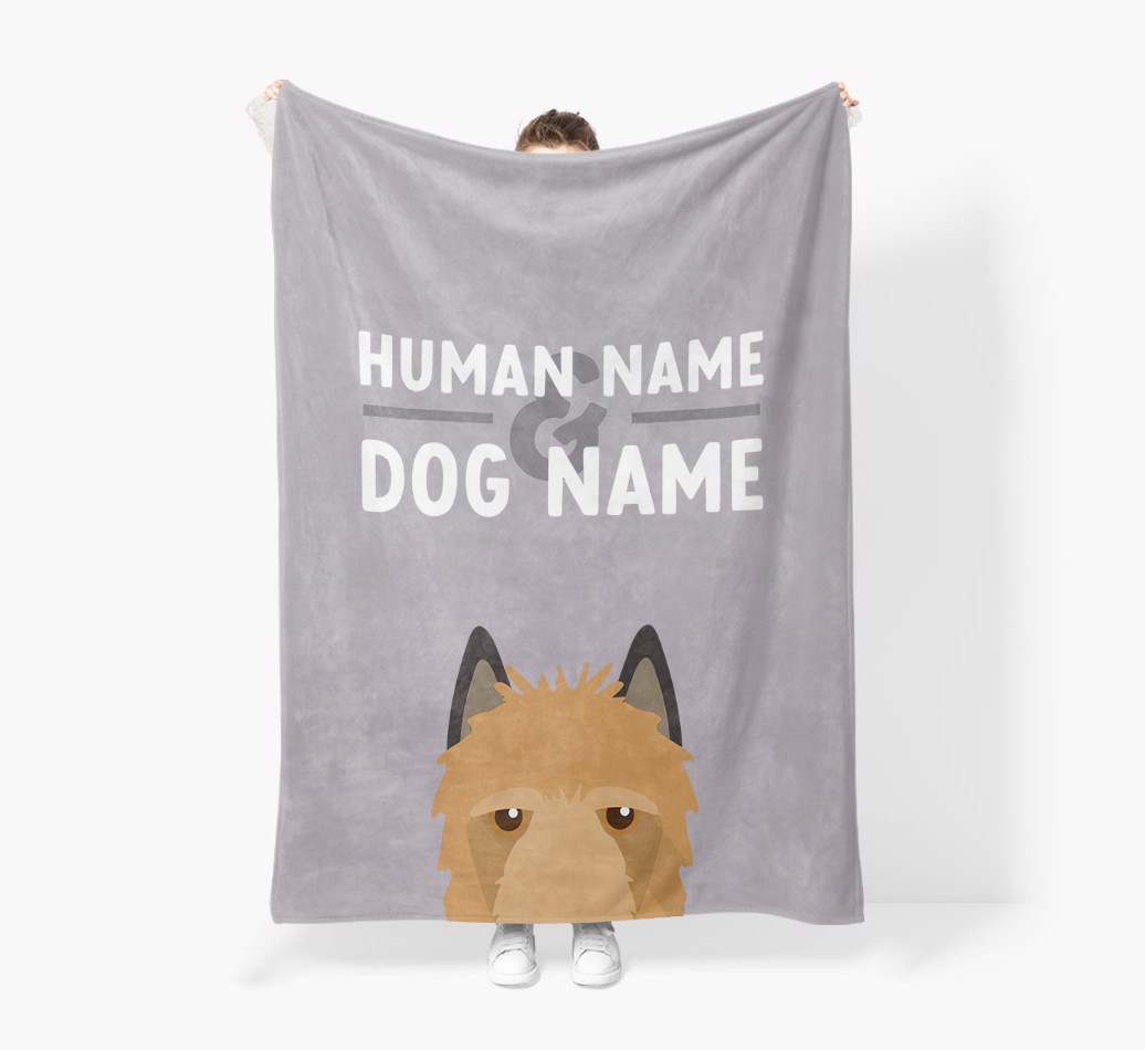 Human & Dog Name: Personalised {breedFullName} Premium Sherpa Fleece Blanket