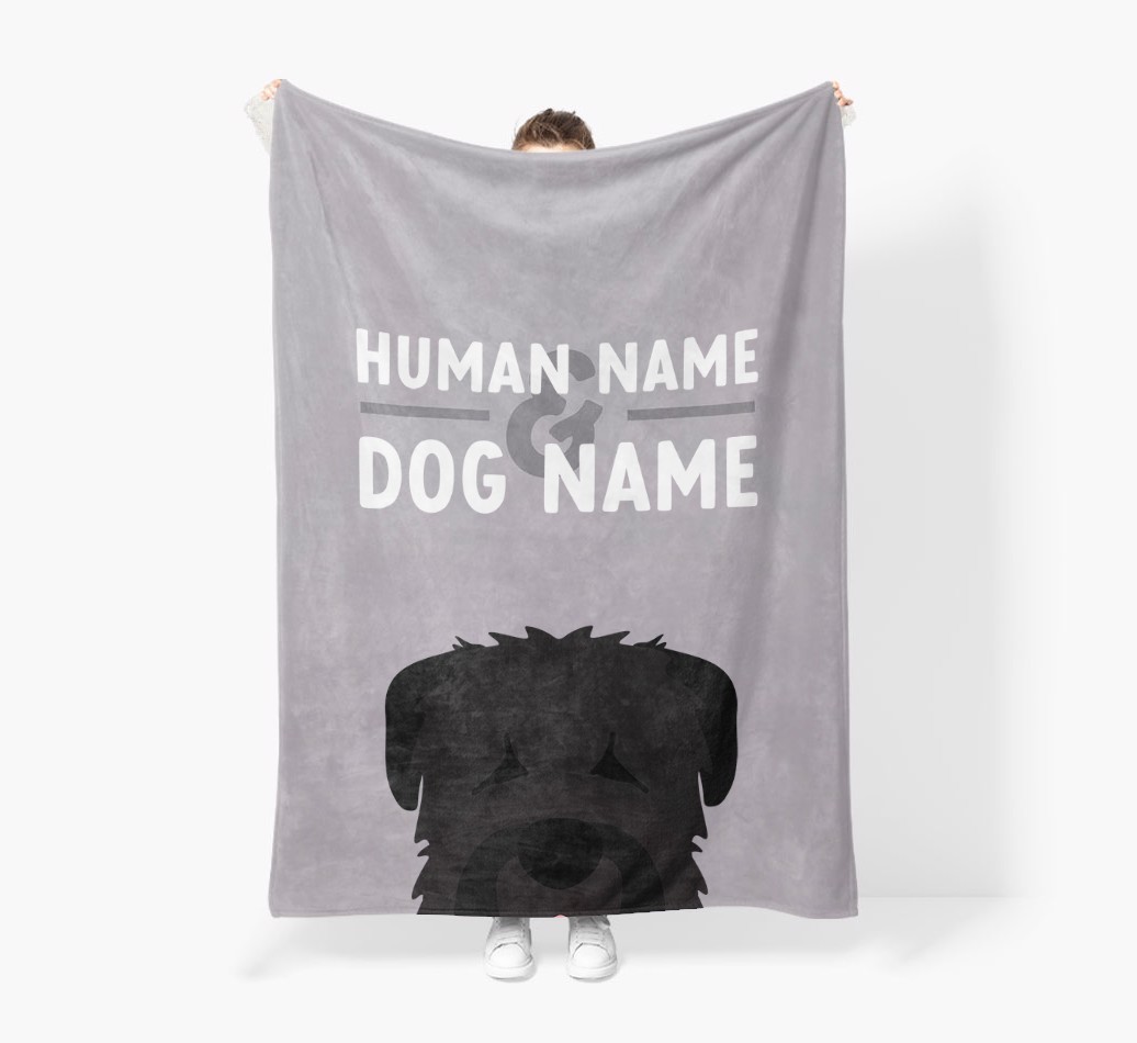 Human & Dog Name: Personalized {breedFullName} Premium Sherpa Fleece Blanket