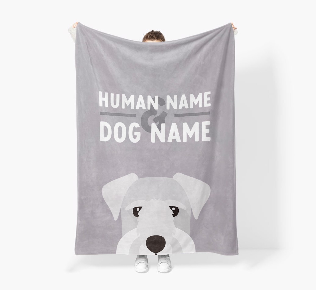 Human & Dog Name: Personalised {breedFullName} Premium Sherpa Fleece Blanket