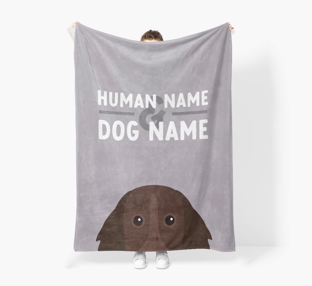 Human & Dog Name: Personalised {breedFullName} Premium Sherpa Fleece Blanket