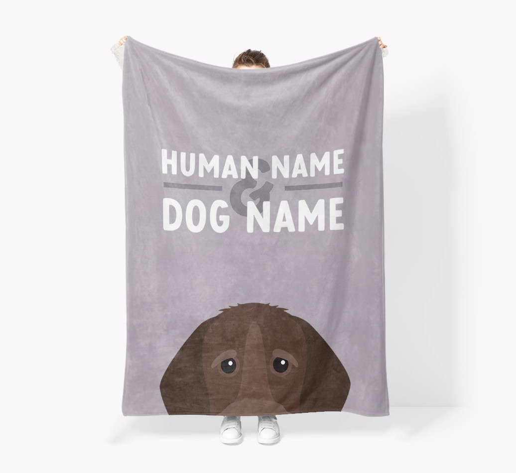 Human & Dog Name: Personalised {breedFullName} Premium Sherpa Fleece Blanket