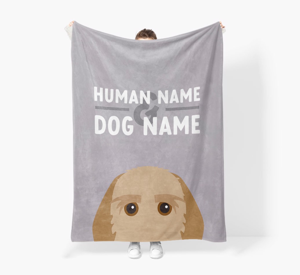 Human & Dog Name: Personalised {breedFullName} Premium Sherpa Fleece Blanket
